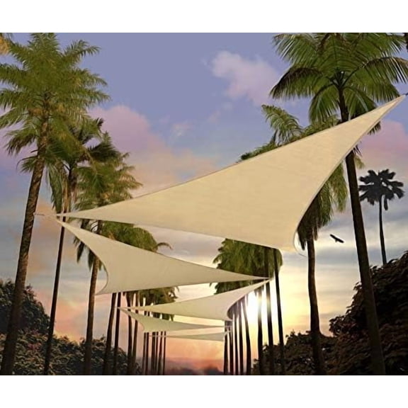 Custom Size 7' x 14' x 15.7' Beige Right Triangle Sun Shade Sail UPF50+ AGTAPT28, Order to Make Canopy Awning, 95% UV Blockage, Water & Air Permeable, Commercial Standard (We Customize)