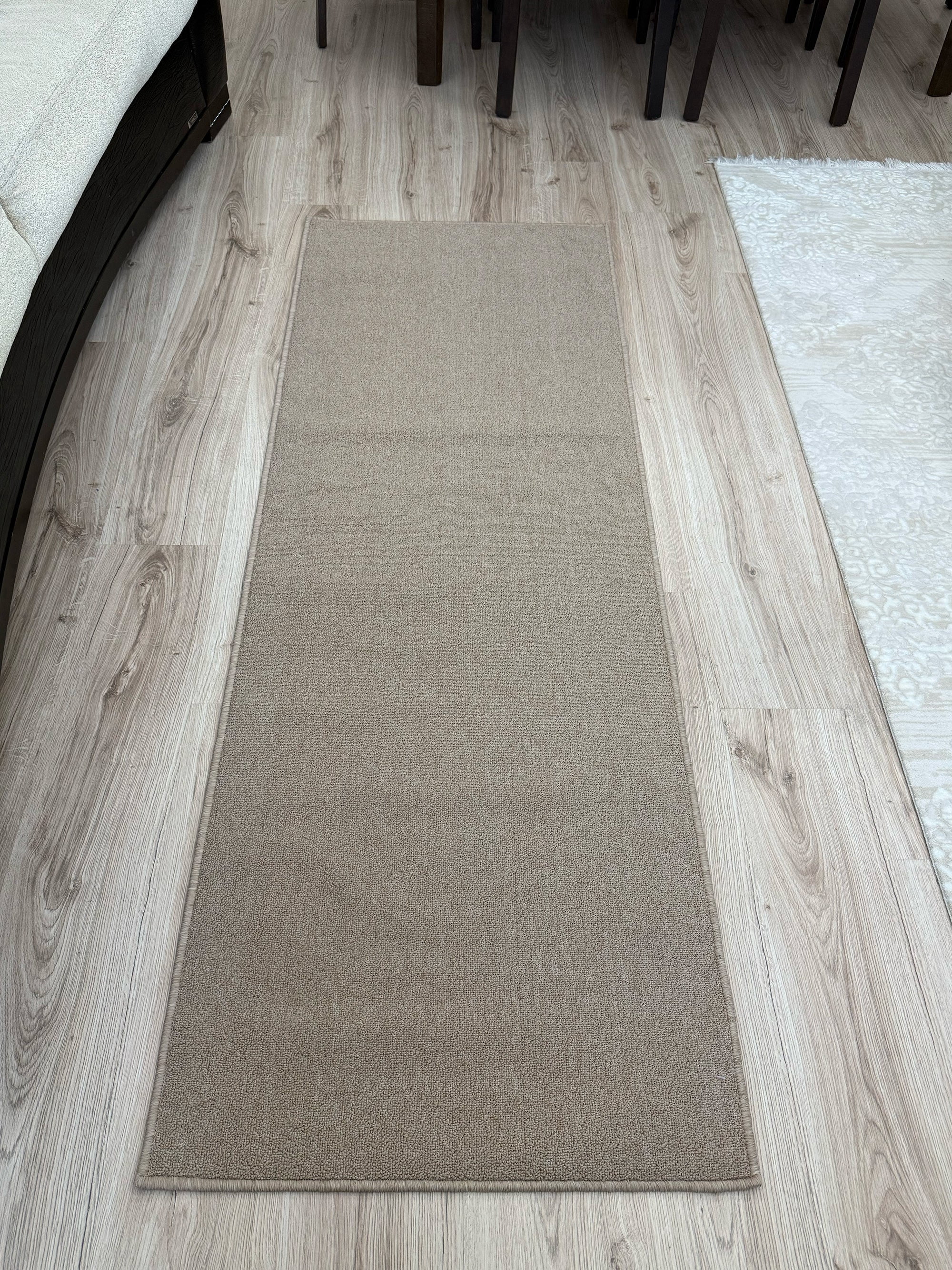 Custom Size Anti-Slip Machine Washable Loop Pile Beige Runner Rugs ( 20 ...