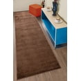 thumbnail image 1 of Custom Size Anti-Slip Machine Washable Medium Profile Cut Pile Solid Brown Runner Rugs ( 8' x 26"), 1 of 3