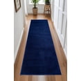 thumbnail image 1 of Custom Size Anti-Slip Machine Washable Soft Pile Blue Carpet Runner Rugs ( 6' x 26"), 1 of 4