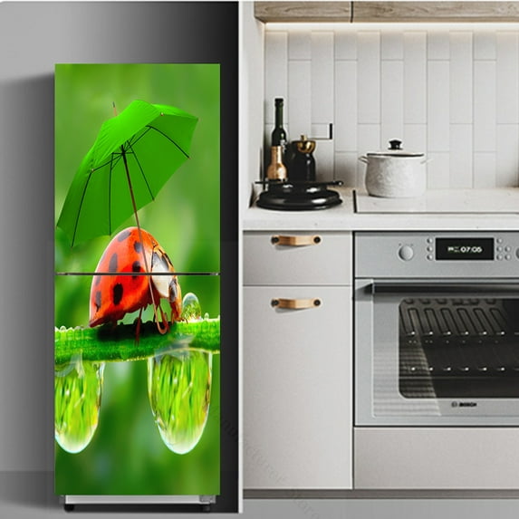 Custom Size Big Refrigerator Full Door Cover Decal Vinyl White Relief Girl Removable Sticker For Kitchen Art Decor Wine Cabinet