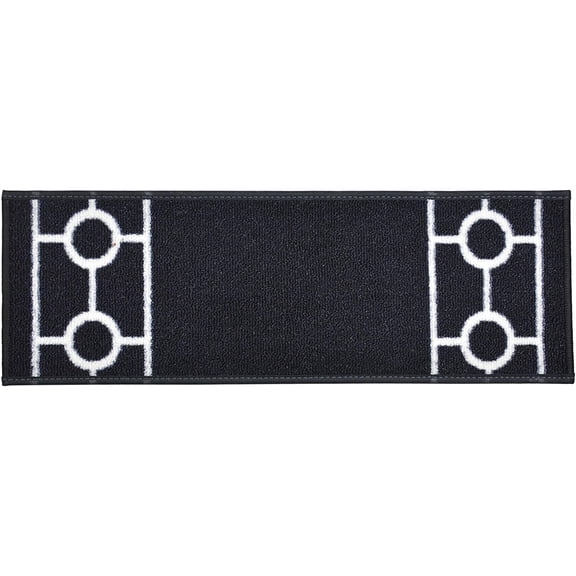 Custom Size Cut to Size Stair Treads Chain Border Black Customize Slip Resistant Latex Backing Low Profile Stair Tread Set Of 13 (Black 6.5in x 26 in)