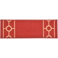 thumbnail image 1 of Custom Size Cut to Size Stair Treads Chain Border Red Customize Slip Resistant Latex Backing Low Profile Stair Tread Set Of 13 (Red 9.5in x 31 in), 1 of 7