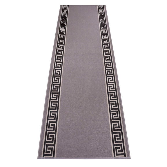 Extra-Long Low Pile Runner Rug Skid Resistant Backing Rug Runner Bordered Geometric Abstract Design Cut to Size Roll Runner Rugs - 8 Feet x 36 Inch