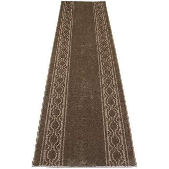 Custom Size Rug Runner Moroccan Trellis Border Anti Bacterial Slip Resistant Latex Back Cut to Size Runner Rug, Proudly Custonize in USA Facility