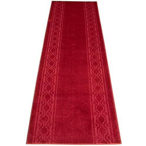 Custom Size Rug Runner Moroccan Trellis Border Anti Bacterial Slip Resistant Latex Back Cut to Size Runner Rug, Proudly Custonize in USA Facility