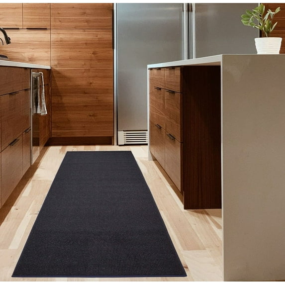 Custom Size Runner Rug Berber Style Solid Dark Navy Blue Color Slip skid Resistant Latex Back Rug Runner Customize Length By Feet anf 26" Width