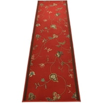 Custom Size Runner Rug Floral Red Design Customize Red Rug Runner 36 Inches Width By Choice Of Your Length