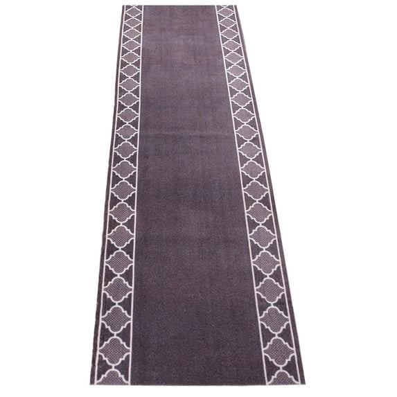 Custom Size Runner Rug Moroccan Trellis Border Dark Grey Cut to Size Rug Runner Customize Your Own Runner Rug