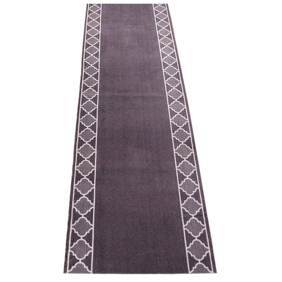 Custom Size Runner Rug Moroccan Trellis Border Dark Grey Cut to Size Rug Runner Customize Your Own Runner Rug