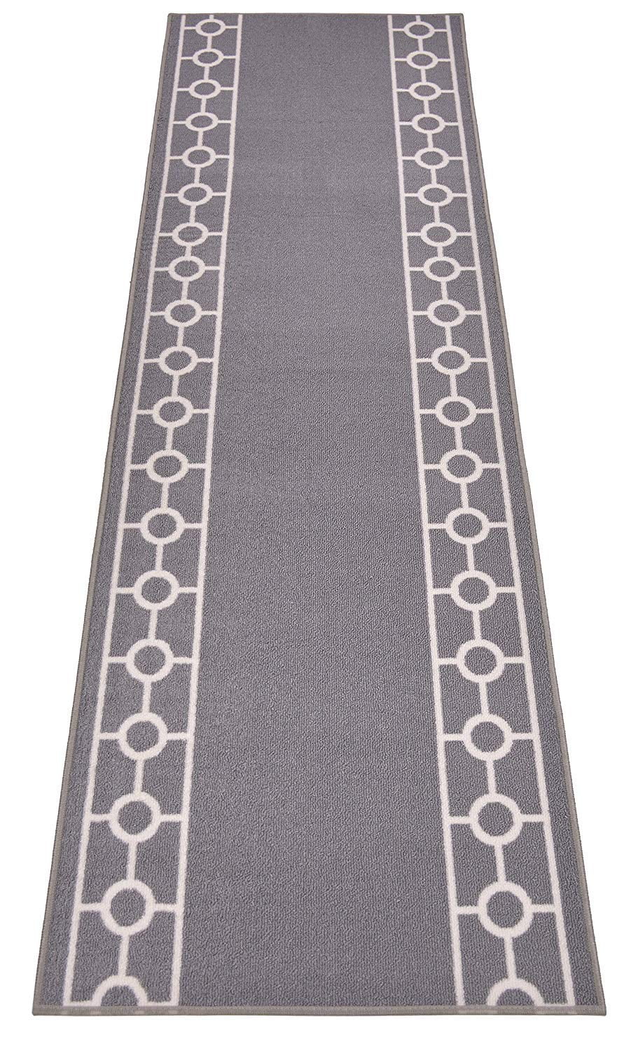 Border Rug Runner Custom Size Runner Rug Skid Resistant Backing Bordered Rug Runner Chain ...
