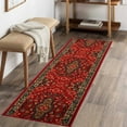 thumbnail image 1 of Custom Size Runner Rug Skid Resistant Backing Oriental Red Medallion Design Pick Your Own Size Rug Runner, Cut to Size Red Roll Runner Rug By Feet Customize in USA Facility, 1 of 8