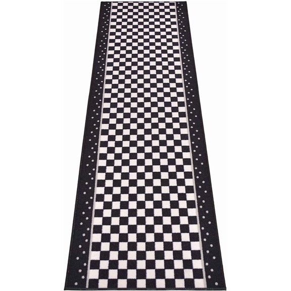 Extra-Long Low Pile Runner Rug Skid Resistant Backing Rug Runner Bordered Geometric Abstract Design Cut to Size Roll Runner Rugs - 43 Feet x 32 Inch