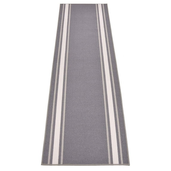 Extra-Long Low Pile Runner Rug Skid Resistant Backing Rug Runner Bordered Geometric Abstract Design Cut to Size Roll Runner Rugs - 20 Feet x 26 Inch