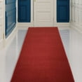 thumbnail image 1 of Custom Size Runner Rug Solid Design Red Color 26 or 31 inch Wide Pick Your Length Non-Slip Rubber Backing Stair Runner, 1 of 6