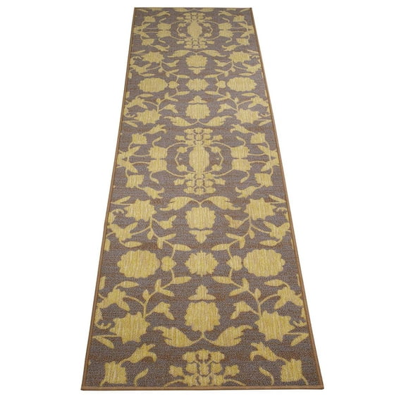 Custom Size Skid Resistant Runner Rug Mahal Two Tone Persian Design Grey Cut to Size Roll Rug Runner Customize by Feet