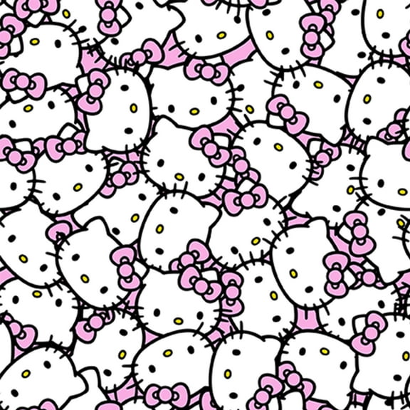 Sanrio Hello Kitty Packed Kitty Head Cotton Fabric