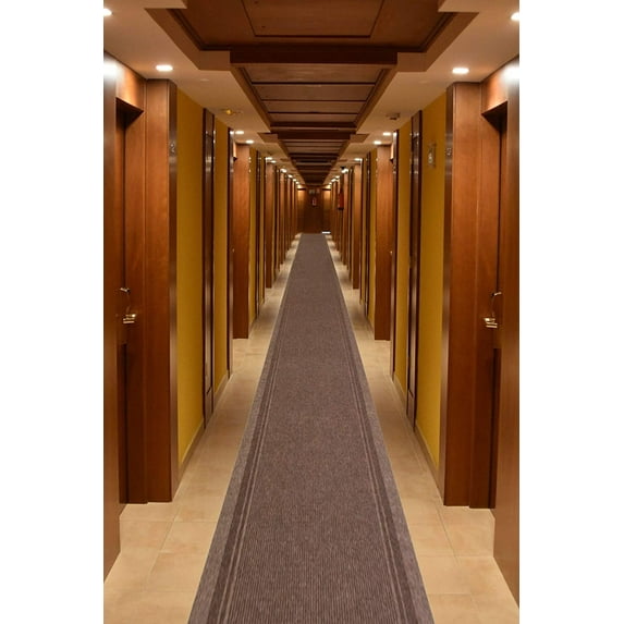 Extra-Long Heavy Duty Runner Rug Skid Resistant Backing Rug Runner Ridged Cut to Size Roll Runner Rugs - 21 Feet x 36 Inch