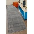 thumbnail image 1 of Custom Size Washable Anti Slip Soft Pile Trellis Bordered Gray Design Runner Rug Carpet for Hallway Stairway Entryway Kitchen Indoor Mat ( Trellis Gray, 3' x 8' ), 1 of 4