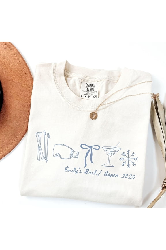 Custom Ski Bachelorette Shirt, Ski Mountain Martini Bach Tshirt, Aspen Martini Theme Bach Gifts for Bridesmaids, Martini and Ski Themed Party