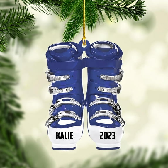 Custom Ski Ornament Skiing Christmas Ornaments Ski Christmas Tree Ornaments Ski Christmas Ornament Skier Ornaments for Christmas Tree 2025 Skiing Ornament (OSK1) - 3354 (Blue)