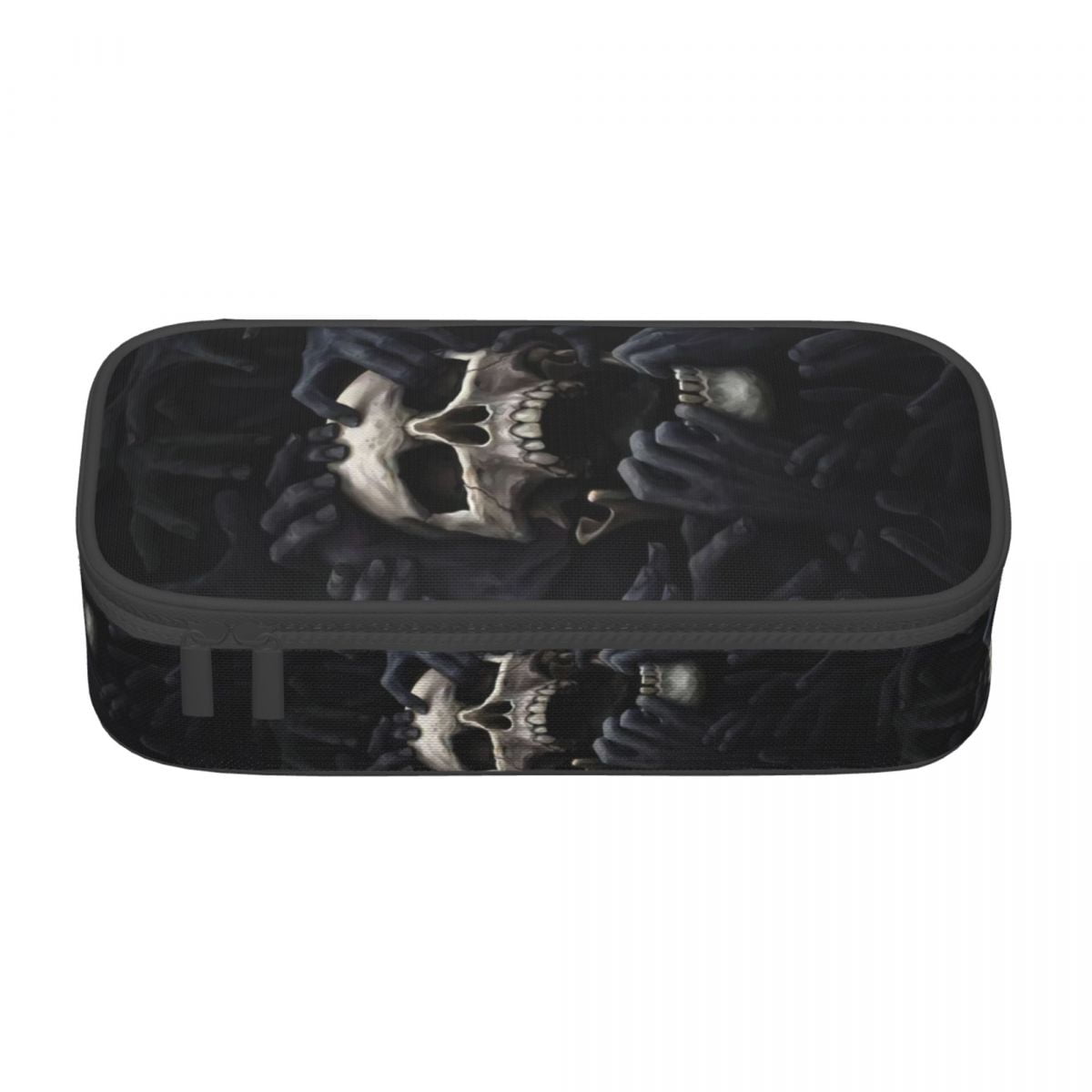 Custom Skull Print Kawaii Pencil Case Large Capacity Horror Skeleton ...
