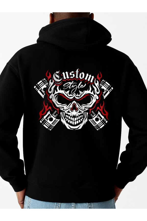 Custom Skull Style sweatshirt fire skeleton men's sweater hoodie black Casual Solid Basic Hooded Sweatshirt Streetwear For Winter Fall, As Gifts high quality 3d idk Basic Unisex Shirt Graphic tshirts