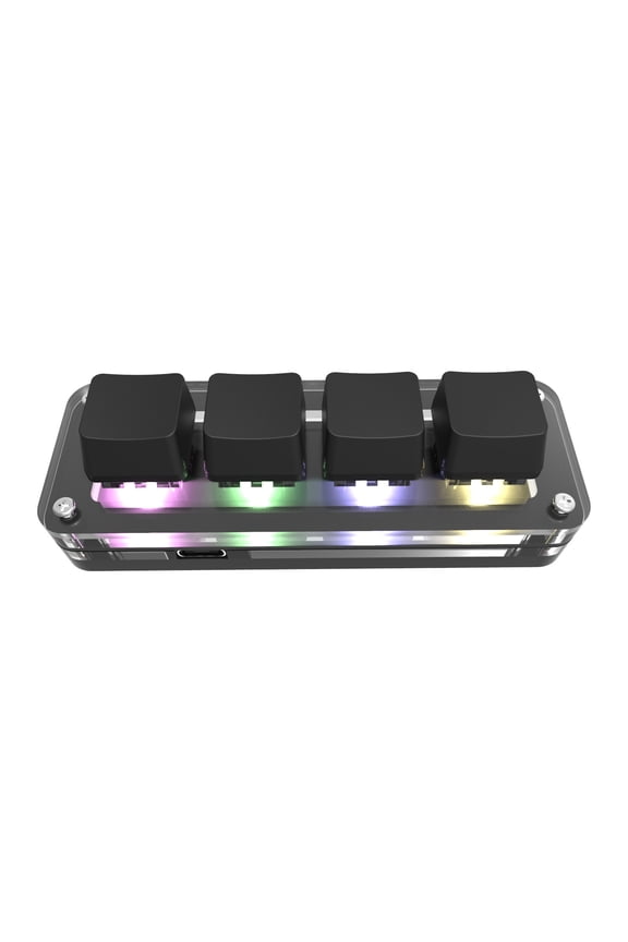 Custom Small Keyboard, 4 Key Mini Mechanical Keyboard for Copy Paste Gaming OSU, RGB Backlit Wired