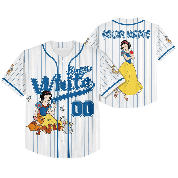 Custom Snow White Baseball Jersey, Disney Princess Shirt