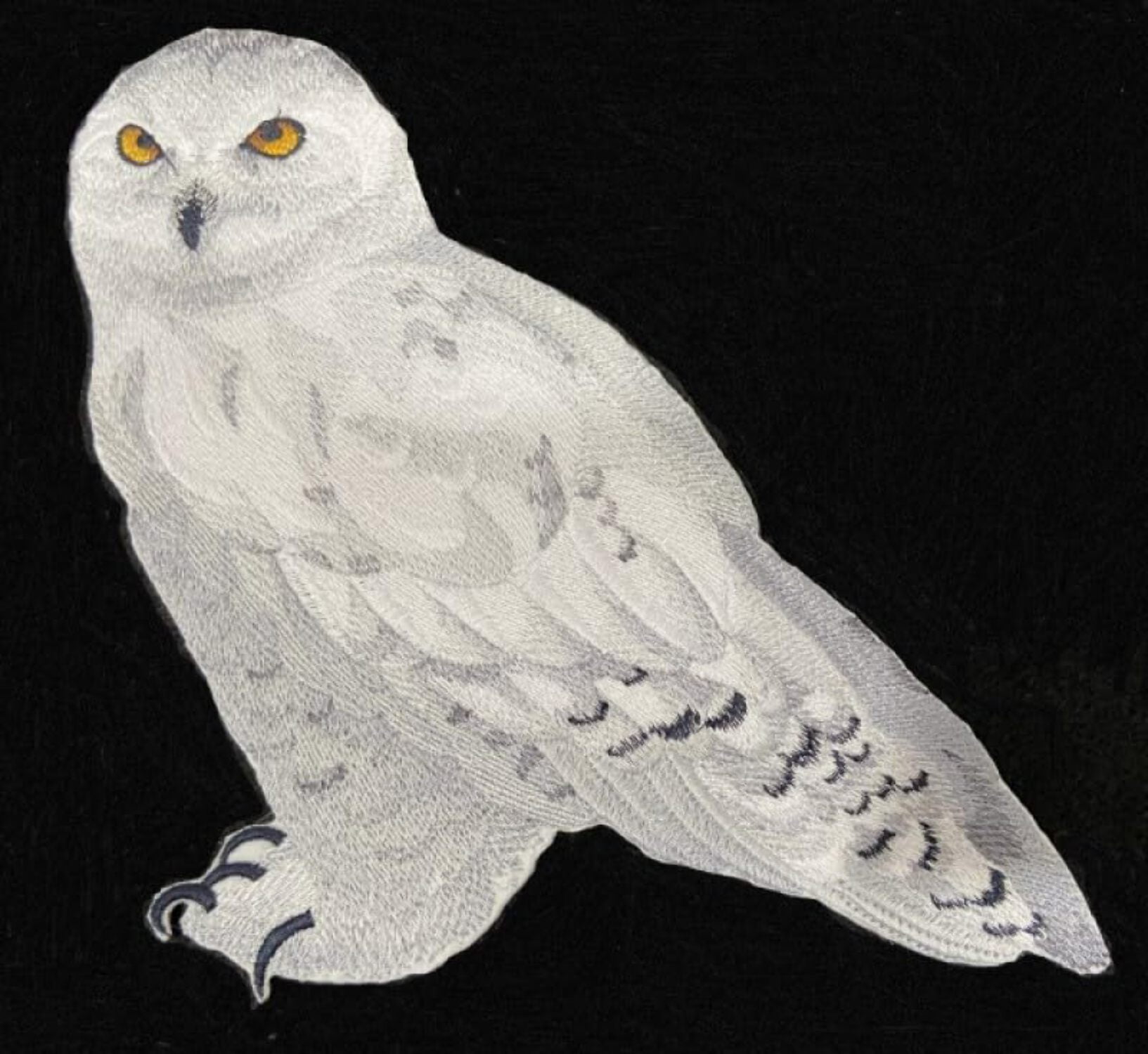 Custom Snowy Owl Embroidery Iron On/Sew Patch (7.8" x 7.55")
