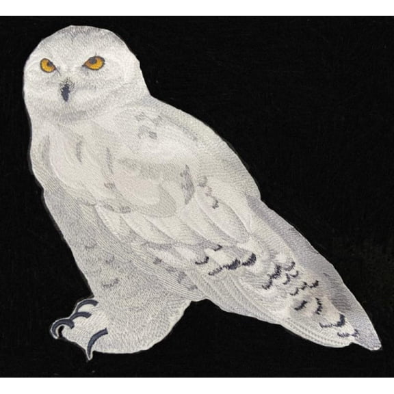 Custom Snowy Owl Embroidery Iron On/Sew Patch (7.8" x 7.55")