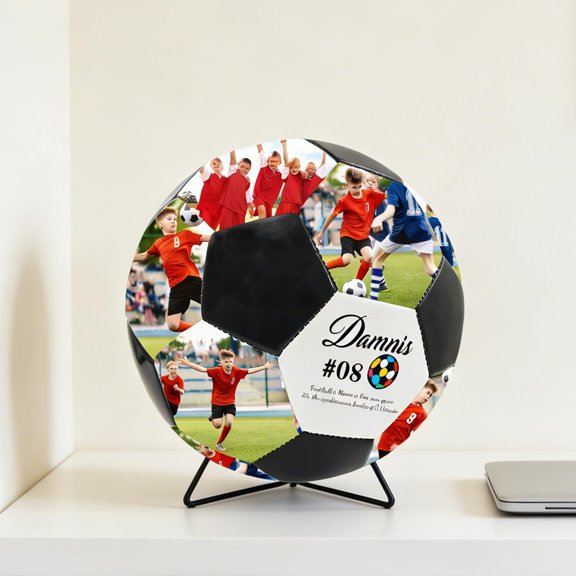 Custom Soccer Ball with Photo & Name - Personalized Gift for Son, Daughter, Dad, Coach - Birthday, Graduation, Anniversary Sports Present - Size 5 Soccer Ball for Youth & Adults