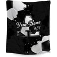 thumbnail image 1 of Custom Soccer Blanket - 40x50 Inches Sports Throw Blankets - Personalized Initial Name Gifts for Son Daughter - Cozy Plush Small Blanket for Boys Kids - Living Room Decor for Soccer Lovers, 1 of 6