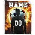 thumbnail image 1 of Custom Soccer Blanket Gifts - 80x60 Inches Twin Size Blanket for Men, Adults - Lightweight, Warm Sports Blankets for Bed, Living Room Decor - Cool Soccer Throw Gifts for Soccer Players, 1 of 6