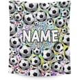 thumbnail image 1 of Custom Soccer Blanket with Name - 60x50 Inches Sports Throw Blanket Gifts for Kids, Adults, White Soft Warm Fuzzy Blankets for Bed, Couch, 1 of 5