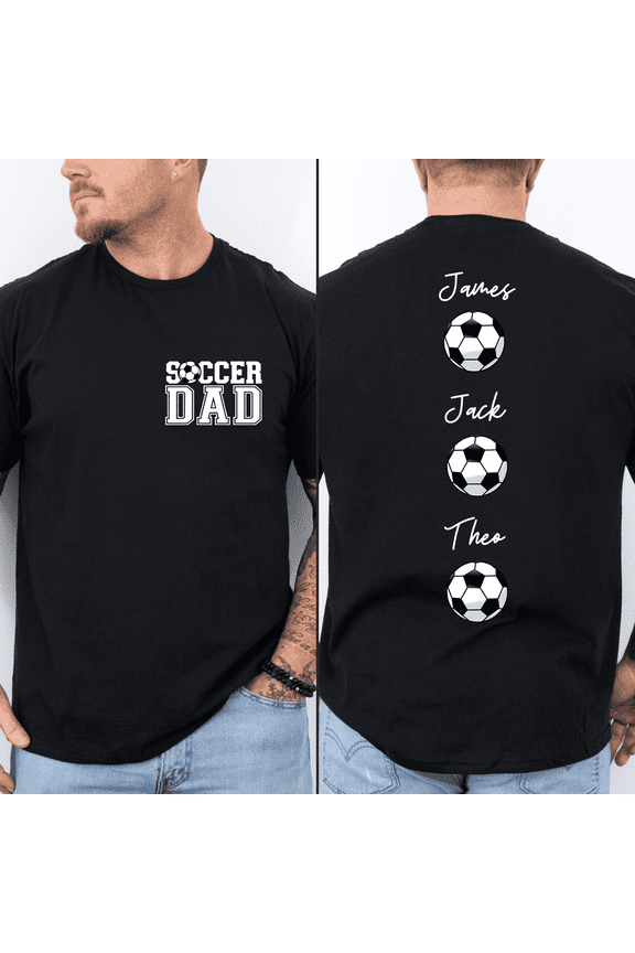 Custom Soccer Dad Shirt Personalized Tshirt Father’s Day Gift for Sports Dads