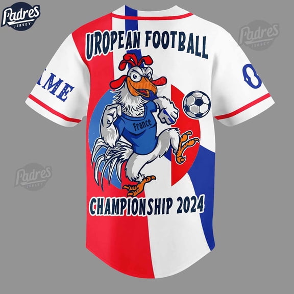 Custom Soccer Euro 2024 France Baseball Jersey