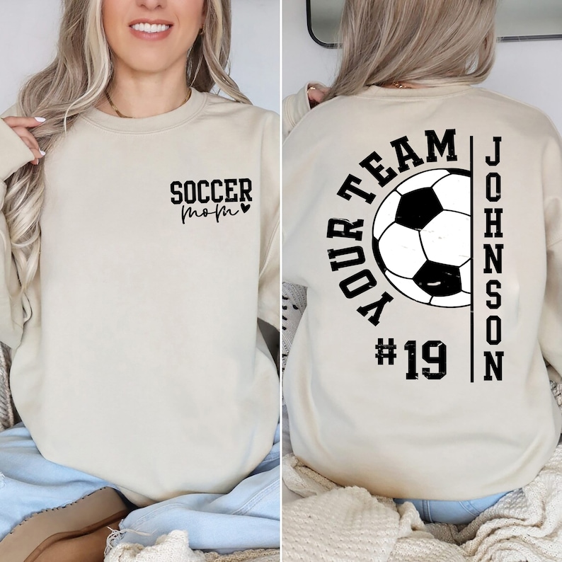 Custom Soccer Shirt Personalized Soccer Mom Shirt Game Day Soccer Hoodie Team Mascot Soccer Sweatshirt Custom Soccer Ball Shirt gift Walmart