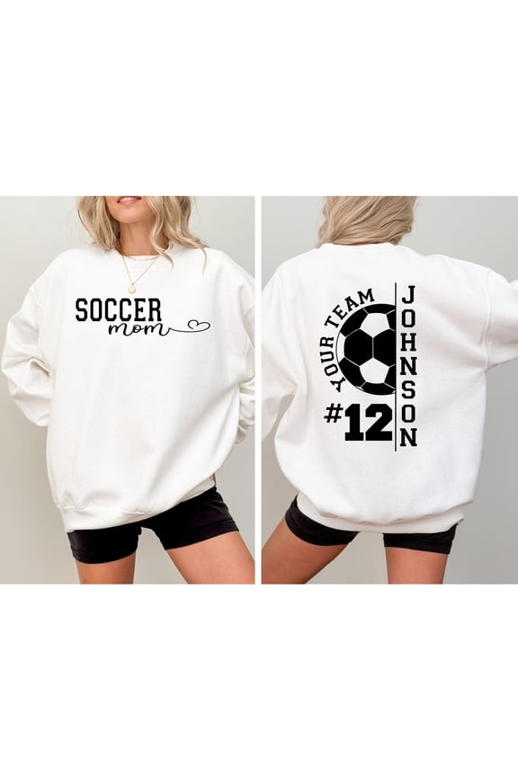 Custom Soccer Sweatshirt, Personalized Team Mascot Sweater White