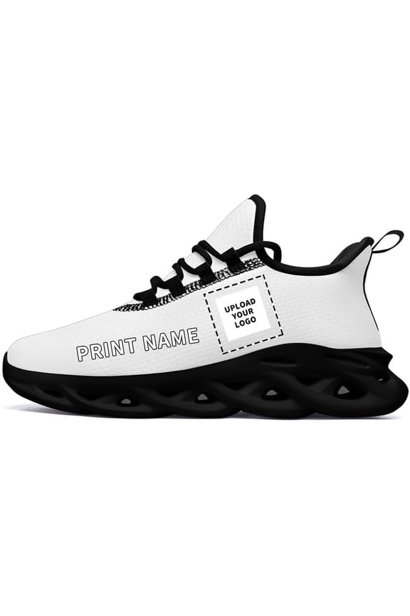 Custom Solid Color Sneakers for Men Women Print with Your Need Personalized Running Walking Tennis White Black Sports Shoes