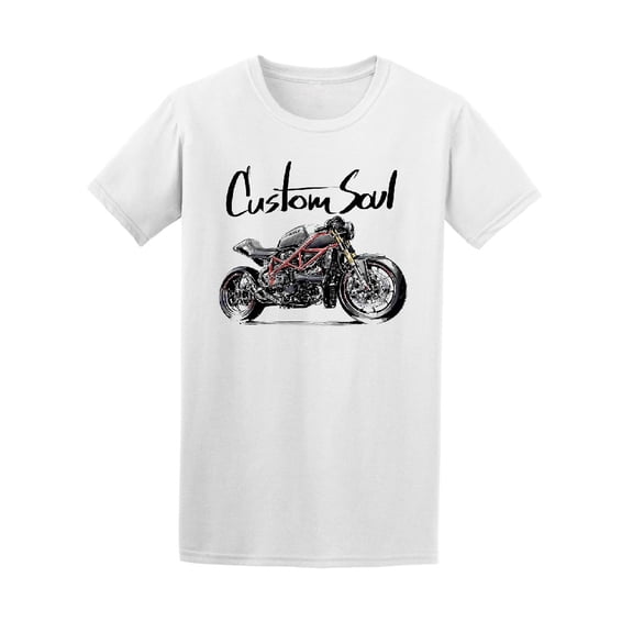 Custom Soul Black Motorcycle T-Shirt Men -Image by Shutterstock, Male Small