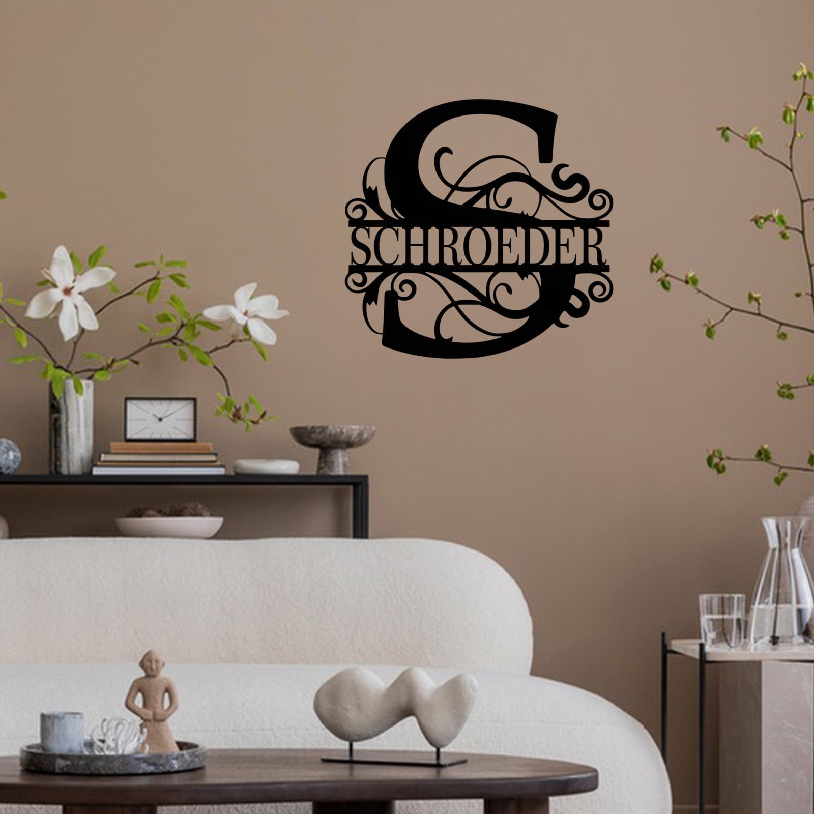 Custom Split Letter Metal Monogram | Personalized Family Name Sign ...