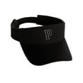 thumbnail image 1 of Custom Sport Sun Visor Hat A to Z Initial Team Letters, Black Visor White Black Letter P, 1 of 3