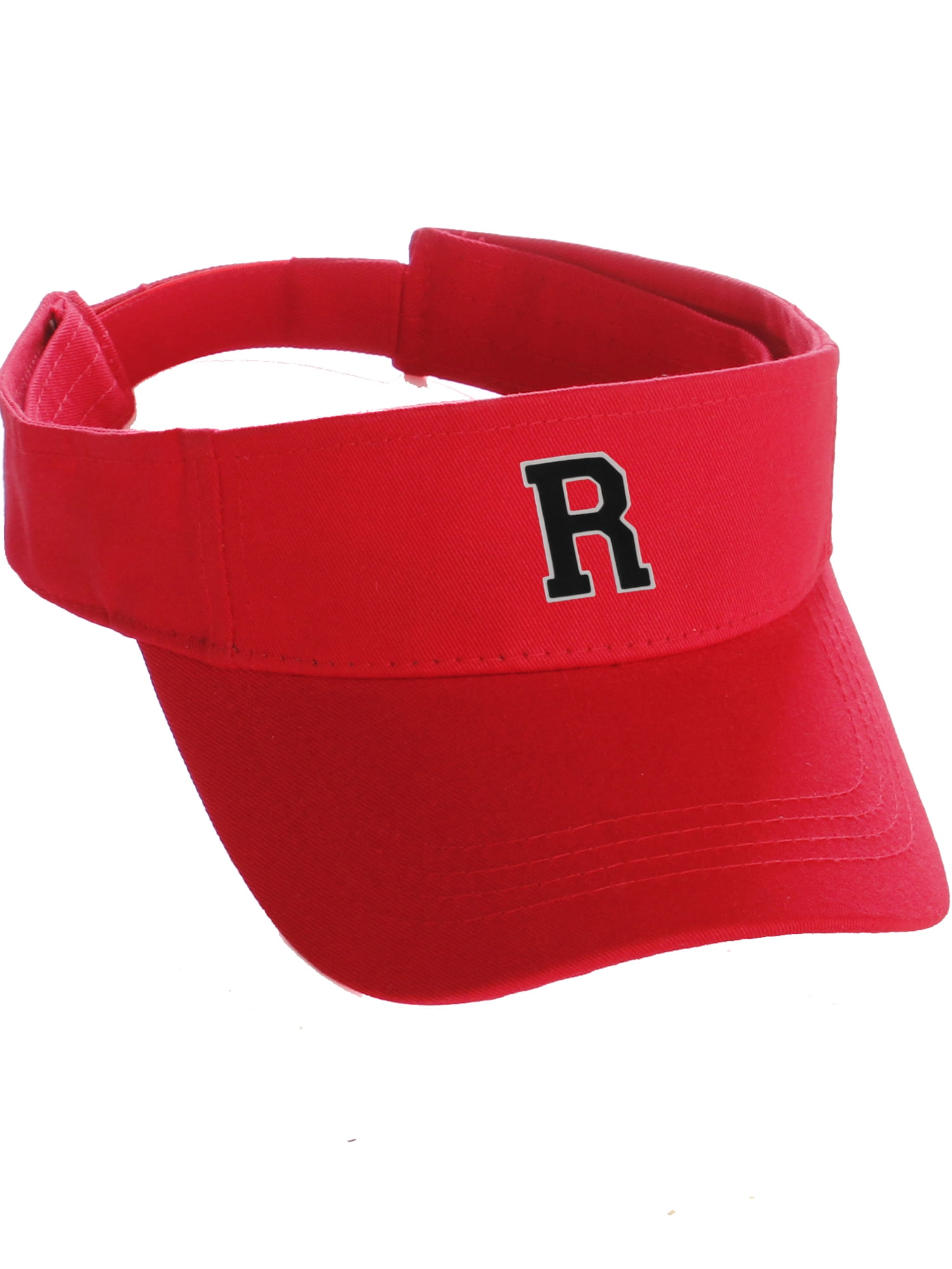 Custom Sport Sun Visor Hat A to Z Initial Team Letters Red Visor