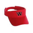 thumbnail image 1 of Custom Sport Sun Visor Hat A to Z Initial Team Letters,  Red Visor White Black Letter W, 1 of 3