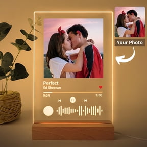 Custom Spotify Plaque with Your Own Photo and Favorite Song, Personalized Customized Unique Gifts for Weddings, Birthdays and Christmas