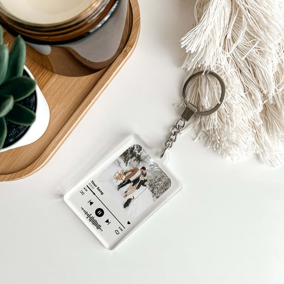 Custom Spotify keychain | Personalized Photo Keychain | Custom Song Plaque Keychain | Keychain For Lovers Friends Couple Wedding Anniversary