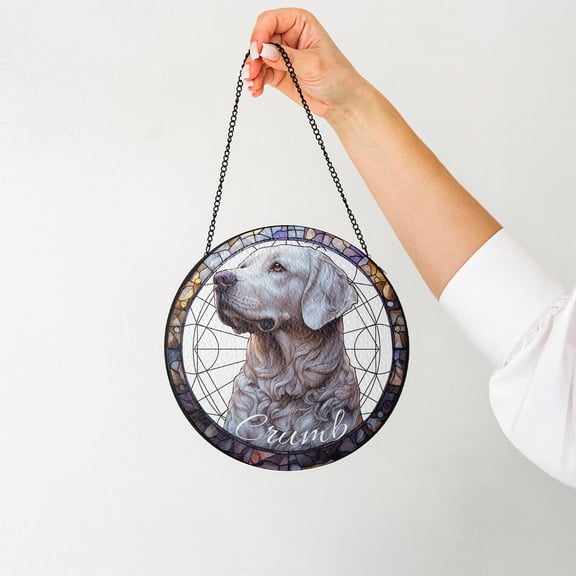 Custom Stained Glass Pet Portrait Suncatcher Handmade Style Animal Keepsake Gift