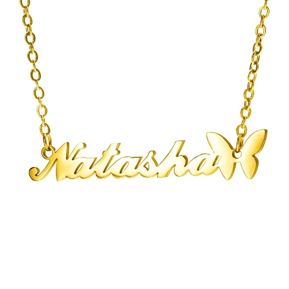 Custom Stainless Steel Butterfly Pendant Necklace Gold Chain Personalized Name Necklaces Choker Jewelry Necklaces for Women