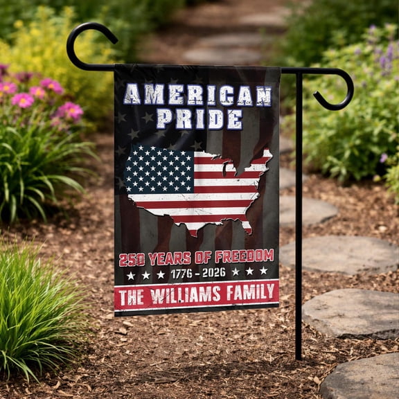 Custom State USA 250 Years Patriotic Independence Flag 12x18 POLE NOT INCLUDED Garden Flag